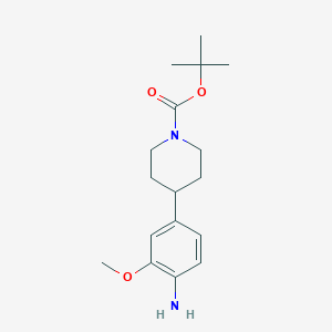 tert-Butyl 4-(4-amino-3-methoxyphenyl)piperidine-1-carboxylate chemical structure (CAS 1089280-53-4)
