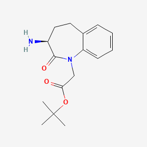 (S)-tert-Butyl 2-(3-amino-2-oxo-2,3,4,5-tetrahydro-1H-benzo[b]azepin-1-yl)acetate chemical structure (CAS 109010-60-8)