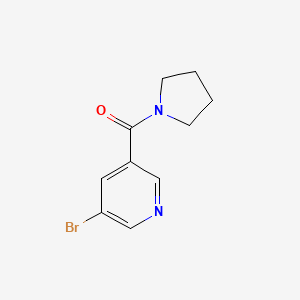 (5-Bromopyridin-3-yl)(pyrrolidin-1-yl)methanone chemical structure (CAS 1090388-79-6)