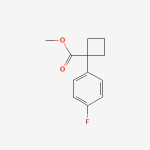 Methyl 1-(4-fluorophenyl)cyclobutanecarboxylate chemical structure (CAS 1090553-79-9)
