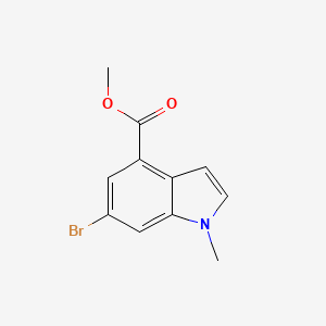Methyl 6-bromo-1-methyl-1H-indole-4-carboxylate chemical structure (CAS 1090903-89-1)