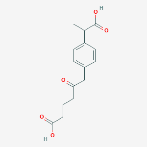 6-(4-(1-Carboxyethyl)phenyl)-5-oxohexanoic acid chemical structure (CAS 1091621-61-2)