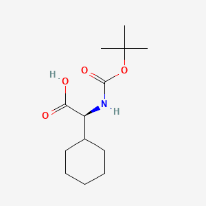 (S)-2-((tert-Butoxycarbonyl)amino)-2-cyclohexylacetic acid chemical structure (CAS 109183-71-3)