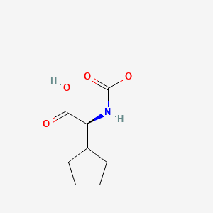 (S)-2-((tert-Butoxycarbonyl)amino)-2-cyclopentylacetic acid chemical structure (CAS 109183-72-4)