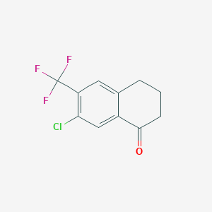 7-Chloro-6-(trifluoromethyl)-3,4-dihydronaphthalen-1(2H)-one chemical structure (CAS 1092347-90-4)