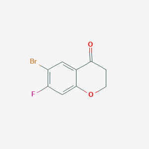 6-Bromo-7-fluorochroman-4-one chemical structure (CAS 1092350-30-5)