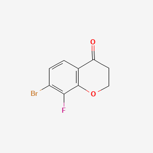 7-Bromo-8-fluorochroman-4-one chemical structure (CAS 1092350-77-0)