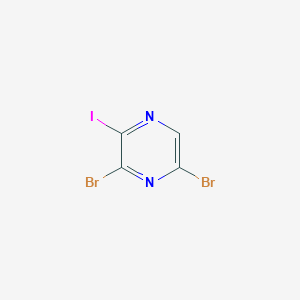 3,5-Dibromo-2-iodopyrazine chemical structure (CAS 1092352-02-7)