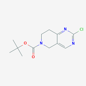 tert-Butyl 2-chloro-7,8-dihydropyrido[4,3-d]pyrimidine-6(5H)-carboxylate chemical structure (CAS 1092352-55-0)