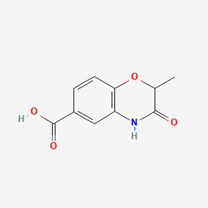 2-Methyl-3-oxo-3,4-dihydro-2H-benzo[b][1,4]oxazine-6-carboxylic acid chemical structure (CAS 1092352-65-2)