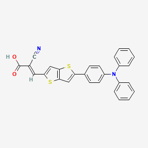 (E)-2-Cyano-3-(5-(4-(diphenylamino)phenyl)thieno[3,2-b]thiophen-2-yl)acrylic acid chemical structure (CAS 1092363-69-3)