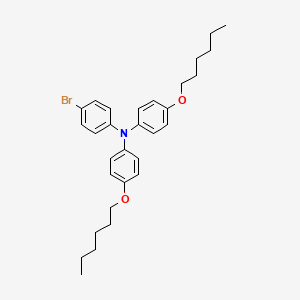 4-Bromo-N,N-bis(4-(hexyloxy)phenyl)aniline chemical structure (CAS 1092363-75-1)