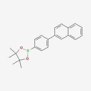 4,4,5,5-Tetramethyl-2-(4-(naphthalen-2-yl)phenyl)-1,3,2-dioxaborolane chemical structure (CAS 1092390-02-7)