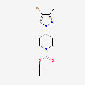 tert-Butyl 4-(4-bromo-3-methyl-1H-pyrazol-1-yl)piperidine-1-carboxylate chemical structure (CAS 1092500-89-4)