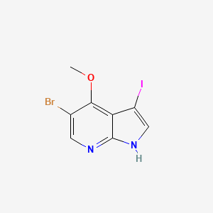 5-Bromo-3-iodo-4-methoxy-1H-pyrrolo[2,3-b]pyridine chemical structure (CAS 1092579-76-4)