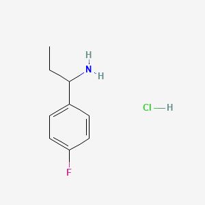 1-(4-Fluorophenyl)propan-1-amine hydrochloride chemical structure (CAS 1092797-76-6)