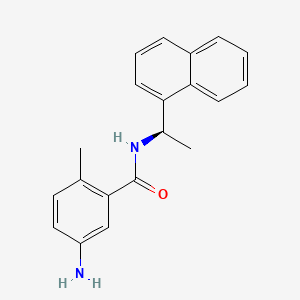 (R)-5-Amino-2-methyl-N-(1-(naphthalen-1-yl)ethyl)benzamide chemical structure (CAS 1093070-16-6)