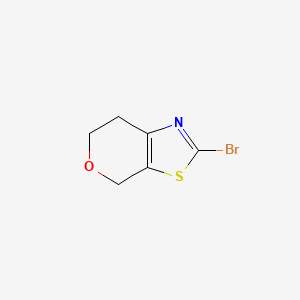 2-Bromo-6,7-dihydro-4H-pyrano[4,3-d]thiazole chemical structure (CAS 1093107-56-2)