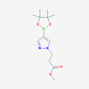 Methyl 3-(4-(4,4,5,5-tetramethyl-1,3,2-dioxaborolan-2-yl)-1H-pyrazol-1-yl)propanoate chemical structure (CAS 1093307-33-5)