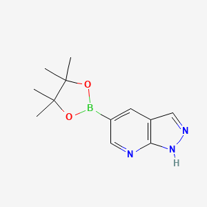 5-(4,4,5,5-Tetramethyl-1,3,2-dioxaborolan-2-yl)-1H-pyrazolo[3,4-b]pyridine chemical structure (CAS 1093819-50-1)