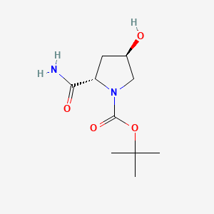 (2S,4R)-tert-Butyl 2-carbamoyl-4-hydroxypyrrolidine-1-carboxylate chemical structure (CAS 109384-24-9)