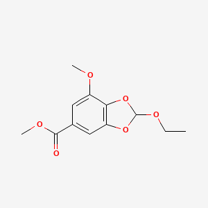 Methyl 2-ethoxy-7-methoxybenzo[d][1,3]dioxole-5-carboxylate chemical structure (CAS 1093864-55-1)