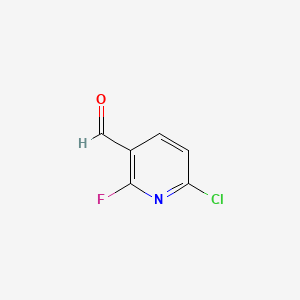 6-Chloro-2-fluoronicotinaldehyde chemical structure (CAS 1093880-37-5)