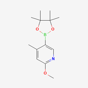 2-Methoxy-4-methyl-5-(4,4,5,5-tetramethyl-1,3,2-dioxaborolan-2-yl)pyridine chemical structure (CAS 1093951-66-6)