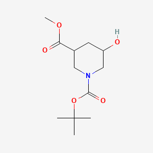 1-tert-Butyl 3-methyl 5-hydroxypiperidine-1,3-dicarboxylate chemical structure (CAS 1095010-47-1)