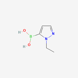 (1-Ethyl-1H-pyrazol-5-yl)boronic acid chemical structure (CAS 1095080-54-8)