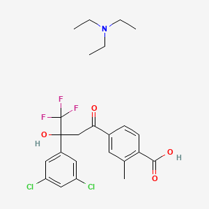 Triethylamine 4-(3-(3,5-dichlorophenyl)-4,4,4-trifluoro-3-hydroxybutanoyl)-2-methylbenzoate chemical structure (CAS 1095275-08-3)