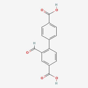2-Formyl-[1,1'-biphenyl]-4,4'-dicarboxylic acid chemical structure (CAS 1095432-76-0)