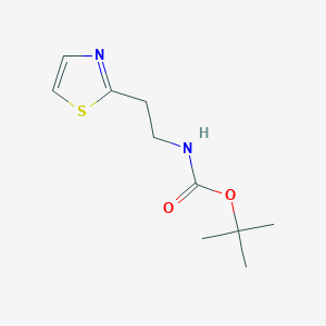 tert-Butyl N-[2-(1,3-thiazol-2-yl)ethyl]carbamate chemical structure (CAS 1095538-83-2)