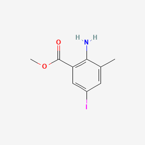 Methyl 2-amino-5-iodo-3-methylbenzoate chemical structure (CAS 1096481-48-9)