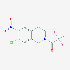 1-(7-Chloro-6-nitro-3,4-dihydroisoquinolin-2(1H)-yl)-2,2,2-trifluoroethanone chemical structure (CAS 1097920-65-4)