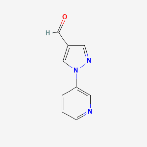 1-(Pyridin-3-yl)-1H-pyrazole-4-carbaldehyde chemical structure (CAS 1098004-79-5)