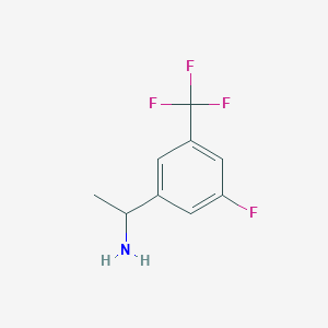 1-(3-Fluoro-5-(trifluoromethyl)phenyl)ethanamine chemical structure (CAS 1098069-37-4)