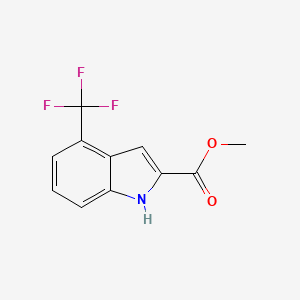 Methyl 4-(trifluoromethyl)-1H-indole-2-carboxylate chemical structure (CAS 1098340-27-2)