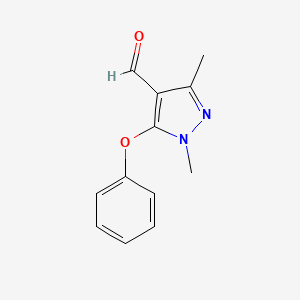 1,3-Dimethyl-5-phenoxy-1H-pyrazole-4-carbaldehyde chemical structure (CAS 109925-10-2)