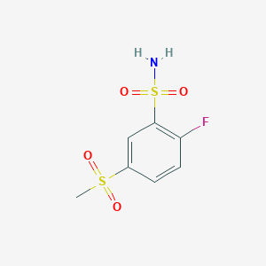 2-Fluoro-5-(methylsulfonyl)benzenesulfonamide chemical structure (CAS 1099632-62-8)