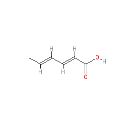 (2E,4E)-Hexa-2,4-dienoic acid chemical structure (CAS 110-44-1)