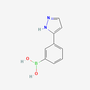 (3-(1H-Pyrazol-3-yl)phenyl)boronic acid chemical structure (CAS 1100095-25-7)