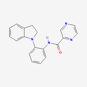N-(2-(Indolin-1-yl)phenyl)pyrazine-2-carboxamide chemical structure (CAS 1100121-56-9)