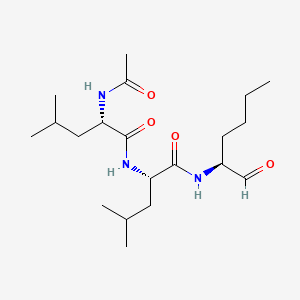 (S)-2-acetamido-N-((S)-1-amino-4-methyl-1-oxopentan-2-yl)-4-methyl-N-((S)-1-oxohexan-2-yl)pentanamide chemical structure (CAS 110044-82-1)