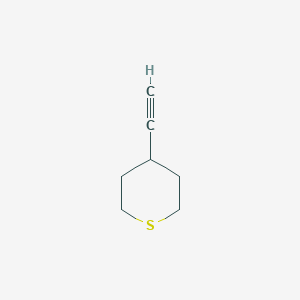 4-Ethynyltetrahydro-2H-thiopyran chemical structure (CAS 1100509-34-9)