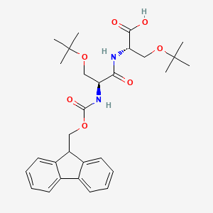 N-(N-(((9H-Fluoren-9-yl)methoxy)carbonyl)-O-(tert-butyl)-L-seryl)-O-(tert-butyl)-L-serine chemical structure (CAS 110098-50-5)