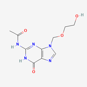 N-(9-((2-Hydroxyethoxy)methyl)-6-oxo-6,9-dihydro-1H-purin-2-yl)acetamide chemical structure (CAS 110104-37-5)