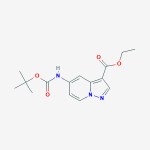 Ethyl 5-((tert-butoxycarbonyl)amino)pyrazolo[1,5-a]pyridine-3-carboxylate chemical structure (CAS 1101120-33-5)