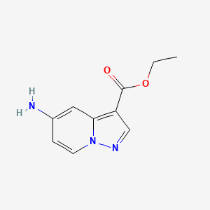 Ethyl 5-aminopyrazolo[1,5-a]pyridine-3-carboxylate chemical structure (CAS 1101120-35-7)