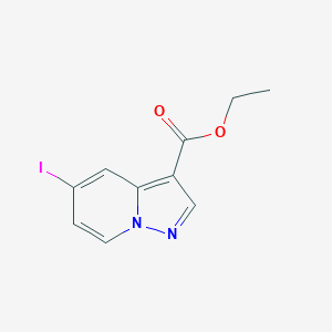 Ethyl 5-iodopyrazolo[1,5-a]pyridine-3-carboxylate chemical structure (CAS 1101120-55-1)